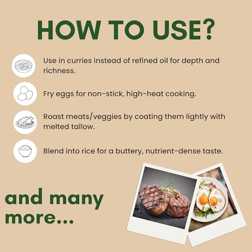Image of Tallow.in Pure Cooking Tallow Mix | Homemade, Natural Animal Fat | Ideal for Frying, Keto Diet, Deep Cooking, 1000ml