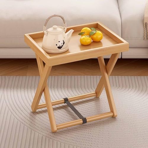 Table d'appoint pliante en bambou structure en X ultra stable - 6