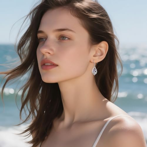 URONE Scottish Thistle Teardrop Earrings 925 Sterling Silver Scotland Flower Dangle Earrings Scottish Thistle Jewelry Gift for Women2