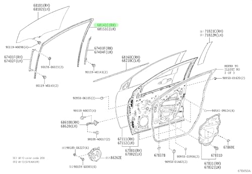 TOYOTA (g^) i RUN FR DOOR GLASS RHtghAKX  RHi 68141-K0010
