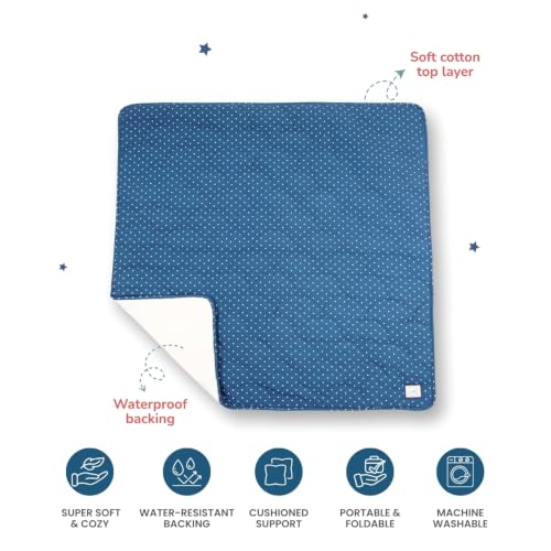 Image of TIDY SLEEP Baby Diaper Changing /Messy /Play Mat 95 x 95 cm (6-18 Months) | Soft Cotton Messy Mat for Newborns | Portable, Washable & Travel-Friendly | Galaxy Star