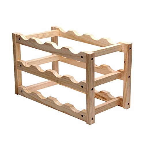 Soporte para botellas de vino de madera 12 botellas miniatura 1