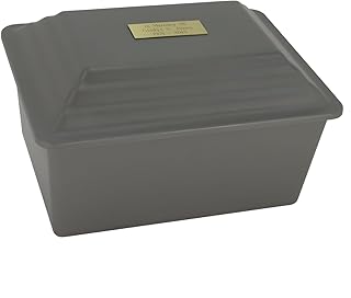 Custom Silverlight Engraved Safeguard Urn Vault for Ground Burial - Gray, Holds One Urn