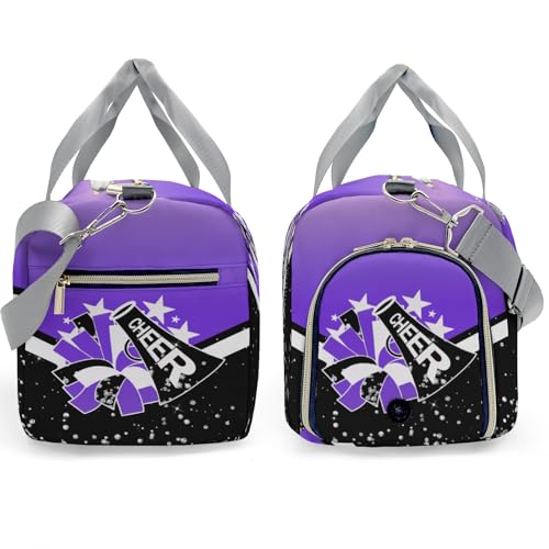 Custom Cheer Sport Gym Duffel Bag Personalized Cheerleading Bags with Name Travel Bag Purple Shoulder Bag for Cheerleader Coach Gift3