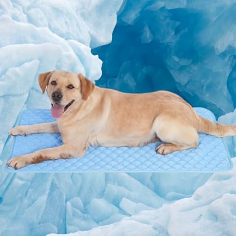 PAIGTEK Dog Cooling Mat - Cat Cooling Mat Self Cooling Mat for Small Medium Large Dogs and Cats, Easy Washable,Water Absorption Top,Materials Safe, 40x28 inch Cover