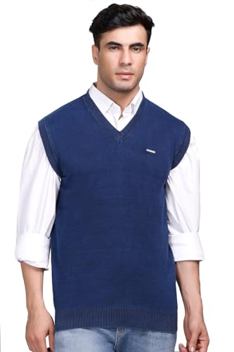 Image of V Neck Cotton Half Sweater for Man Winter Wear - Pullover Sweater for Men
