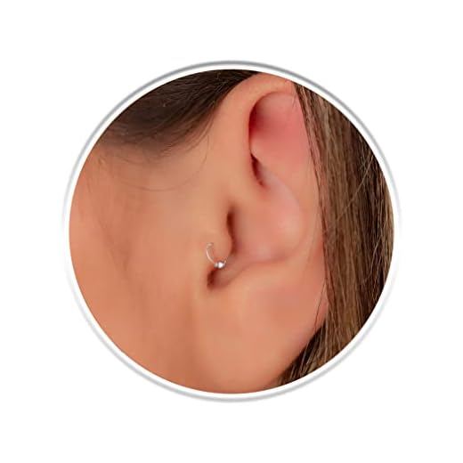 Tragus Ring Piercing 925 Silver Tiny White Opal - 24 Gauge Thin Tragus Hoop - Dainty Cartilage Ear Rings Body Jewelry For Women Men