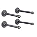 Rustic Pipe Decor Industrial Shelf Brackets - Set of Four, Industrial Steel Grey Iron Fittings, Flanges and Pipes for Hanging Custom Floating Shelves, Wall Mounted Bracket, 10 Inch (4 Brackets Only)