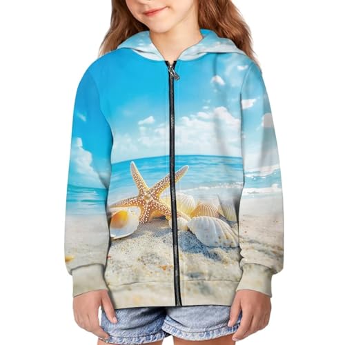 Girls Boys Hoodie Kids Zipper Hoodie Sweatshirts Jackets Long Sleeve Casual Coat with Pockets Age 6-12 Years
