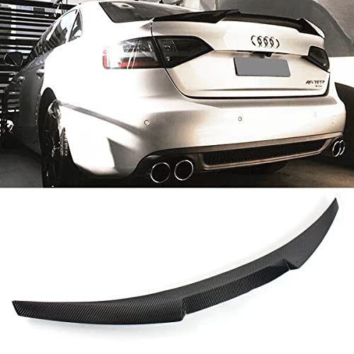 V Style Highkick Duckbill Carbon Fiber Trunk Lid Spoiler Wing Compatible for 2009-2012 Audi A4 B8