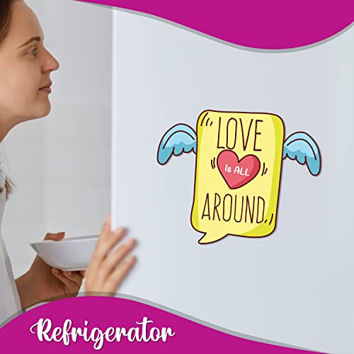 Image of Bhai Please Love is All Around Text Theme Fridge Magnet - Couple Gift