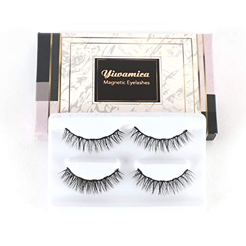 Yiwamica Magnetic Eyelashes 5 Magnets for Magnetic Eyeliner False Lashes 2 Pack