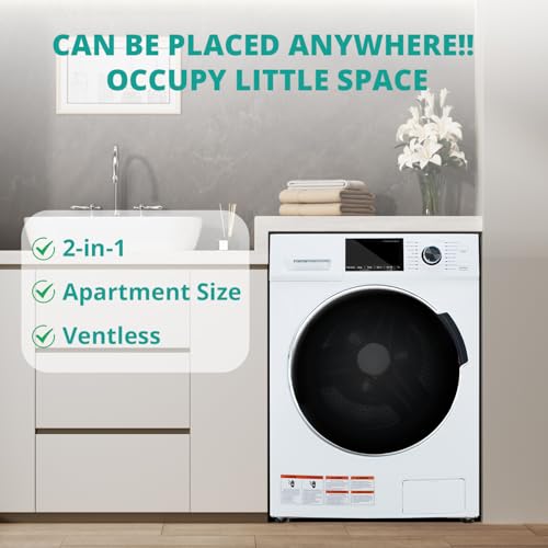 Image of Washer and Dryer Combo, 120V All In One Ventless Compact 2.7 Cu.ft 24 Inch Large Capacity, Lavadora y Secadora 2 in 1 for RV Apartment Home, Child lock, Full-Automatic, Overnight Wash and Dry
