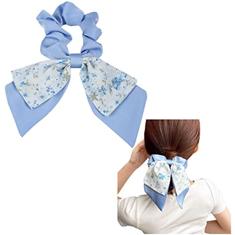Scicent Blue Chiffon Bow Hair Scrunchies Cover