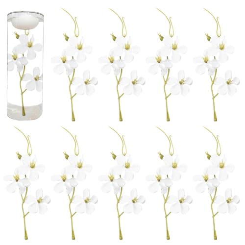 SUNNYCLUE 30 pièce de Fleurs Artificielles pour Bougies Flottantes Fleurs de Cerisier Artificielles Fausses Branches de Prunier Mini Fleurs pour Remplissage...