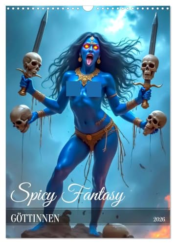 Spicy Fantasy - Göttinnen (Wandkalender 2026 DIN A3 hoch), CALVENDO Monatskalender: Ein Kalender zeigt jeden Monat eine nackte Göttin aus ... Darstellungen. (CALVENDO Erotik)