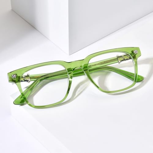 Image of HEPIDEM Acetate Glasses Frame Men Women Square Eyeglasses Optical Spectacles 9395