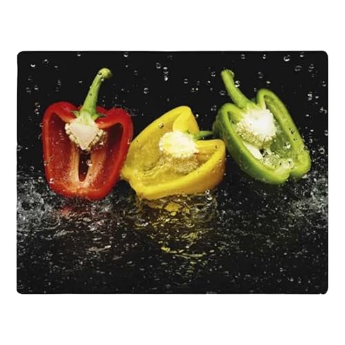 Black Glass Chopping Board Pepper Cutting Board/Worktop Saver 40x30cm(Approx.)