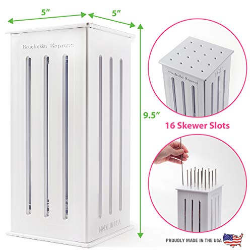 Brochette Express Kebab Kitchen Tool - 16 Stainless Steel Barbecue Skewers for Making Kabobs - Made in the USA