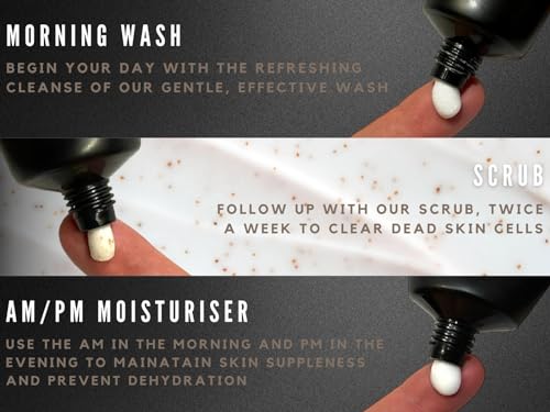 Guapo Skincare - Mens Skincare Routine Facewash Kit, 4 Step Regime Including Face Wash, Facial Scrub, SPF20 Moisturiser and Nightime Lotion - Image 3