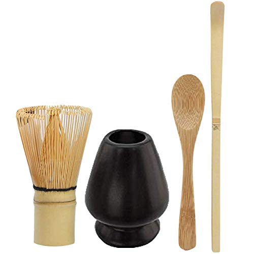 Tiamu Juego de Matcha, Kit de te matcha Japonesa 1 * licuadora Matcha 1 * cuchara de bamb� 1 * batidor Matcha 1 * cucharadita