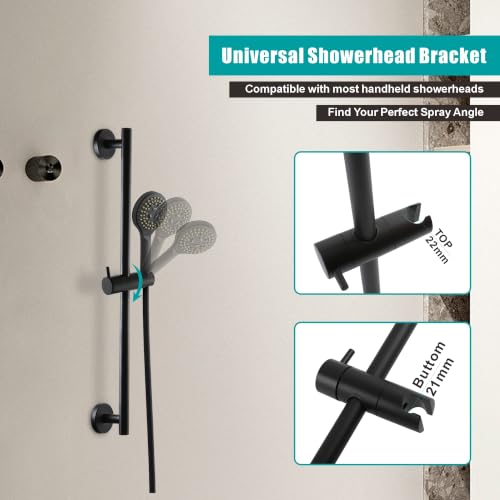 SKOWLL Adjustable Slide Bar 26 Inch, Black Shower Slide Bar for Hand Held by SKOWLL - Used condition - Image 8