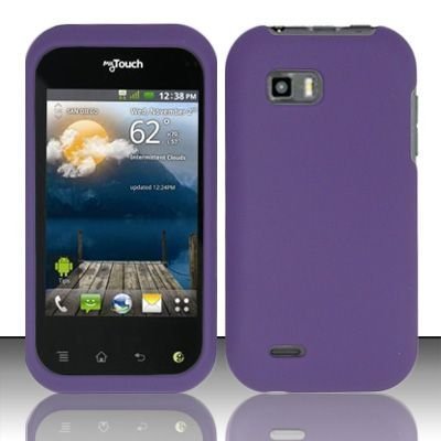 PURPLE Hard Rubber Feel Plastic Case for LG myTouch Q C800 / Maxx Q (T-Mobile Slider Version Only) [In Twisted Tech Retail Packaging]