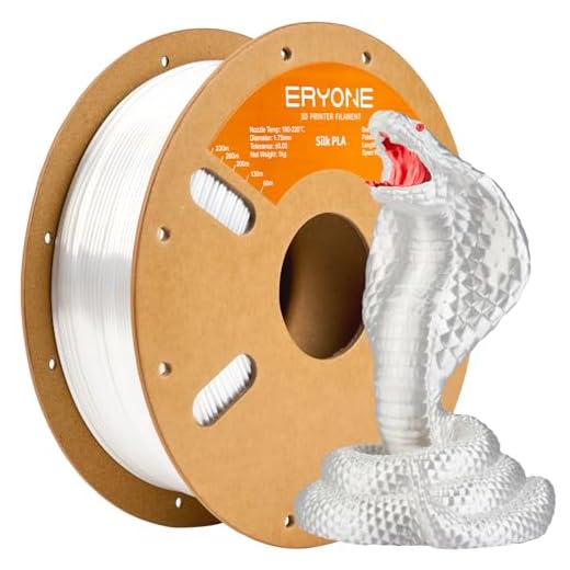 ERYONE Silk PLA Filament for 3D Printer, 1.75mm +/- 0.03mm, 1kg (2.2LBS)/Spool, Silk White