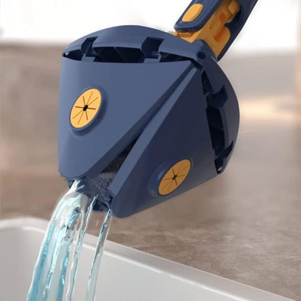 Miniatura 4 de Trapeador de limpieza ajustable giratorio de 360, nueva fregona de limpieza triangular con función automática de exprimir agua, fregona telescópica