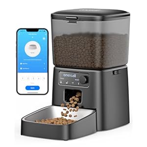 oneisall 3.5L Comedero automático para Gatos, Comedero Inteligente WiFi para Gatos, Control App, 1-10 Comidas al día, Dispensador de Comida para Gato/Perro