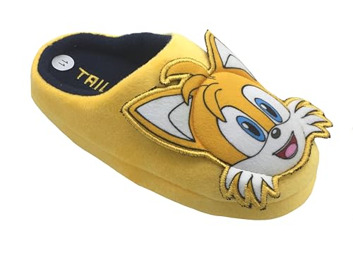 Sonic The Hedgehog Boys or Girls Kids Sonic Tails Slippers Yellow Size 3