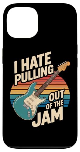 エレキギター ジャム バンド I HATE PULLING OUT OF THE JAM レトロ スマホケース iPhone 13 用