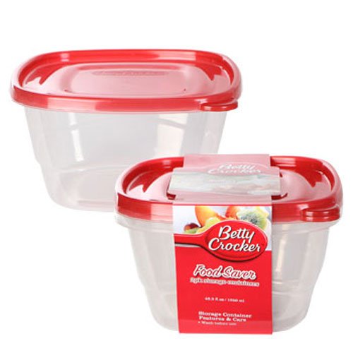 Reusable Food Containers Betty Crocker 43.3oz. Square Plastic Food