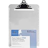 Sparco Transparent Plastic Clipboard, 9 x 12-1/2 Inches, Clear (SPR01860)