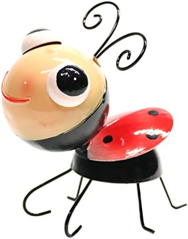 YARDWE Metal Garden Art Decoration Ladybug Insect Garden Outdoor Statue Decor Decorative Figurine for Path Yard Lawn Patio Backyard