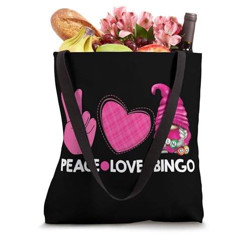 Bolsa Tote divertida Peace Love Bingo unisex miniatura 4
