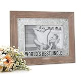Pavilion - World's Best Uncle - Wood and Metal 4x6 Picture Frame,Brown/Silver