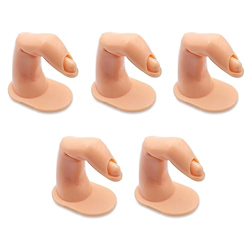Kit com 5 Dedos Postiços para Treino, Manicure, Encaixe, Unhas Gel Fibra, Arte Sedução