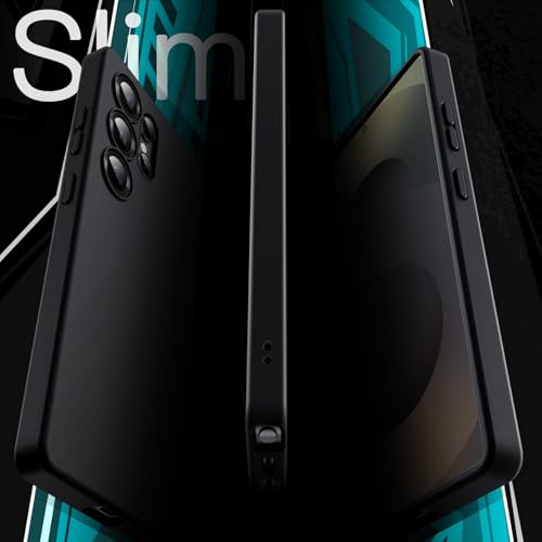 Image of JETech Slim Fit Cover Case for Samsung Galaxy S25 Ultra 5G, Camera Lens Full Protection, Soft TPU Thin Protective Phone Cover with Matte Finish, Shockproof Case (Titanium Black)