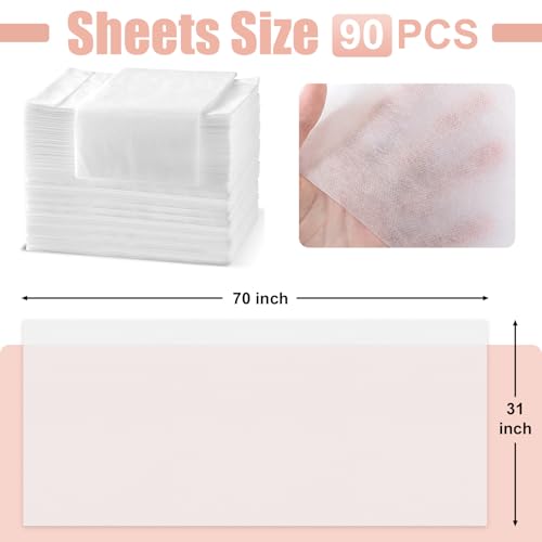Image of Spa Bed Sheets Disposable Massage Table Set, 90 Pcs Massage Sheets Cover Non-Woven Fabric for Beauty Salon, Hotels, 70'' x 31''