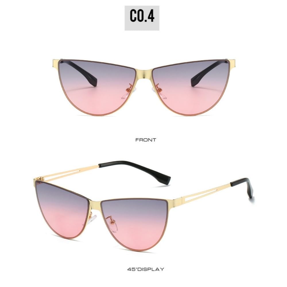 Occhiali da sole alla moda in metallo a forma di occhio di gatto, occhiali da sole da donna, stile vacanza al mare, occhiali da sole da uomo, UV400