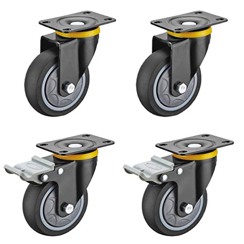 Roulettes pivotantes industrielles de 12,7 cm en caoutchouc TPR pour établi et mobilier de garage