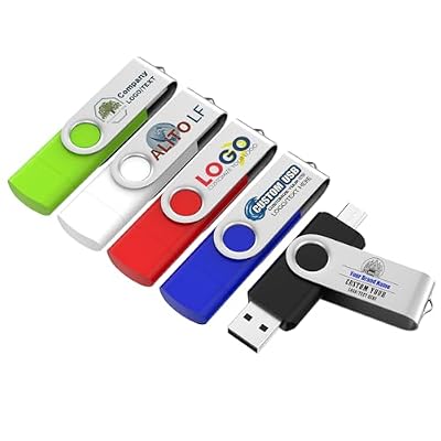 ABLAZE Customizable 4GB USB C Flash Drive 10 Pack, OTG USB 2.0 + Type C Memory Stick Dual Type C Thumb Drive Compatible with iPhone 17/16/15, Android Smartphone, Computers