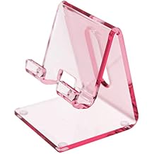 OfficeGoods Acrylic Phone Holder Aesthetic Desk Phone Stand, Compatible with 4-8 inch Screens, Office Decor and Work from Home Essentials - Pink