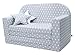 Produktbild LULANDO Classic Kindersofa Kindercouch Kindersessel Sofa Bettfunktion Kindermöbel zum Schlafen und Spielen, Farbe: Sternchen Grau