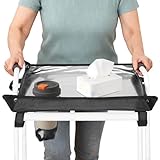 Walker Tray for Folding Walker, Detachable Tray for Walkers with Extended Straps and Cup Holder, Lightweight Mobility Accessory, Fits Most Standard Folding Walkers