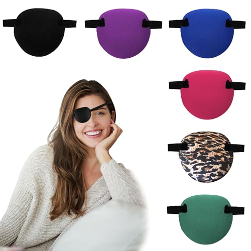 6Pcs Eye Patches Adjustable Medical Eye Patch for Adults and Kids Soft Breathable Shading Amblyopia Eye Patch Apply for Left or Right Eye for Lazy Eye Amblyopia Strabismus or After Surgery