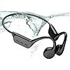 Relxhome Cuffie conduzione ossea Bluetooth 5.4 - Auricolare conduzione ossea orecchie aperte con microfono, IPX8 impermeabile conduzione casco per ciclismo, corsa sportiva