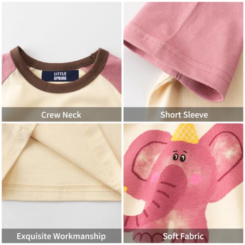 Image of LittleSpring Kids Short Sleeve Graphic T-Shirt 100% Cotton