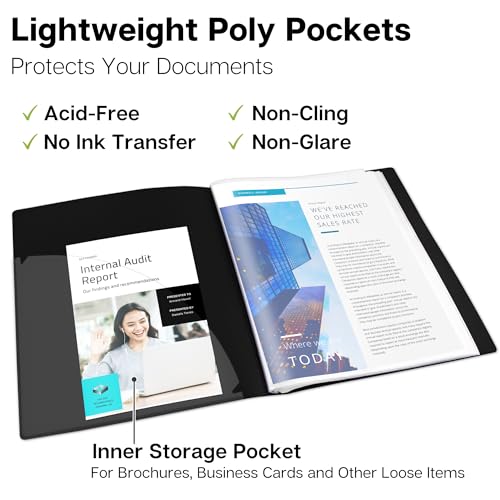 image for Dunwell Presentation Binder 24-Pocket, Displays 48 Pages, 8.5x11 Portf